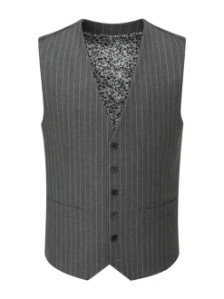 Skopes Grey Cassius Stripe Suit Waistcoat