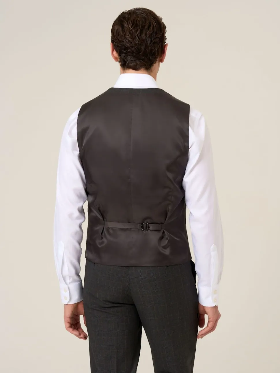 Skopes Grey Elijah Suit Check Waistcoat