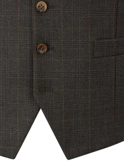 Skopes Grey Elijah Suit Check Waistcoat