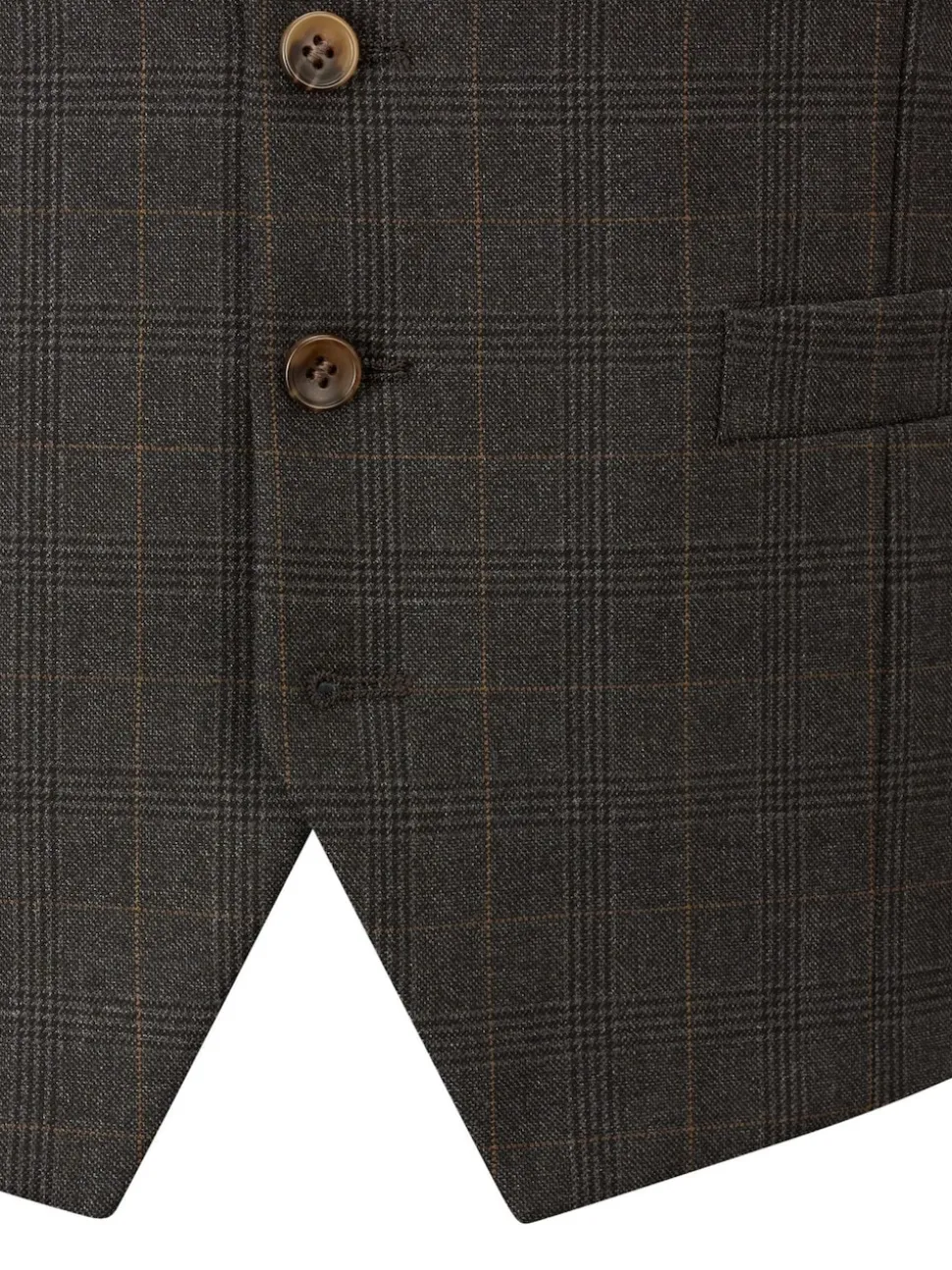 Skopes Grey Elijah Suit Check Waistcoat
