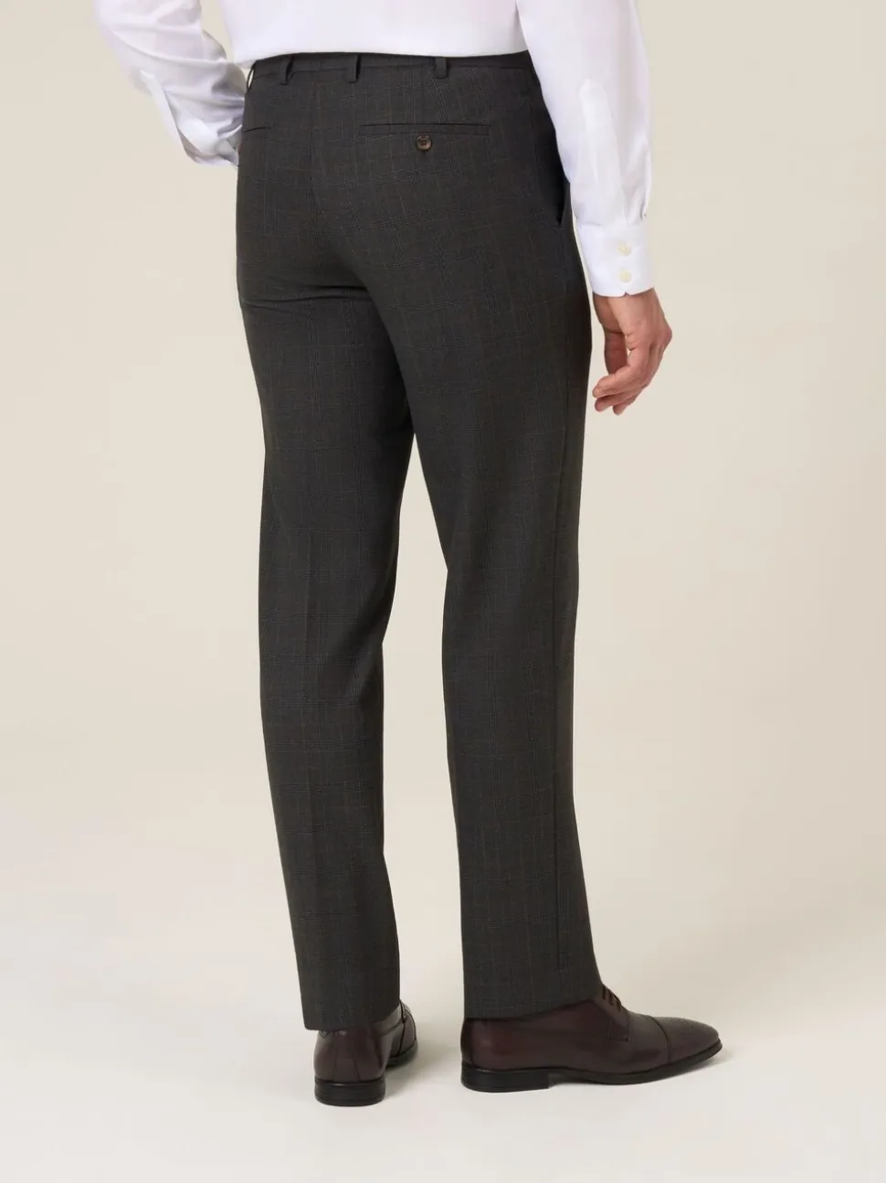 Skopes Grey Elijah Suit Tailored Fit Check Trousers