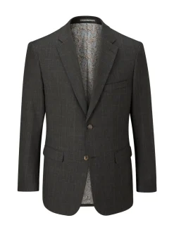 Skopes Grey Elijah Tailored Fit Check Suit Jacket
