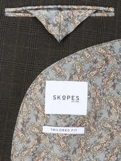 Skopes Grey Elijah Tailored Fit Check Suit Jacket