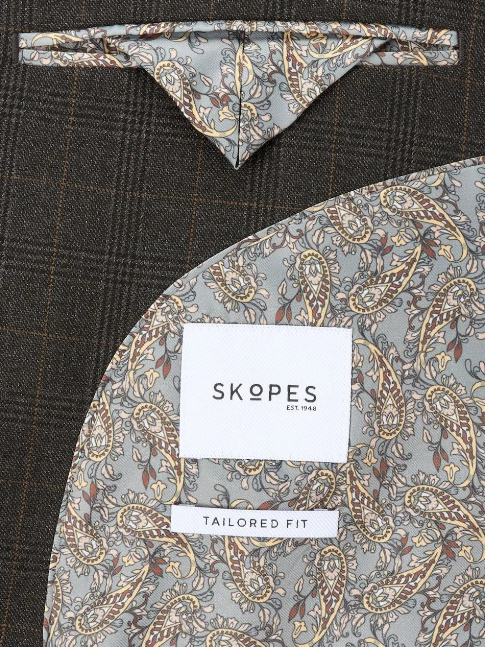 Skopes Grey Elijah Tailored Fit Check Suit Jacket