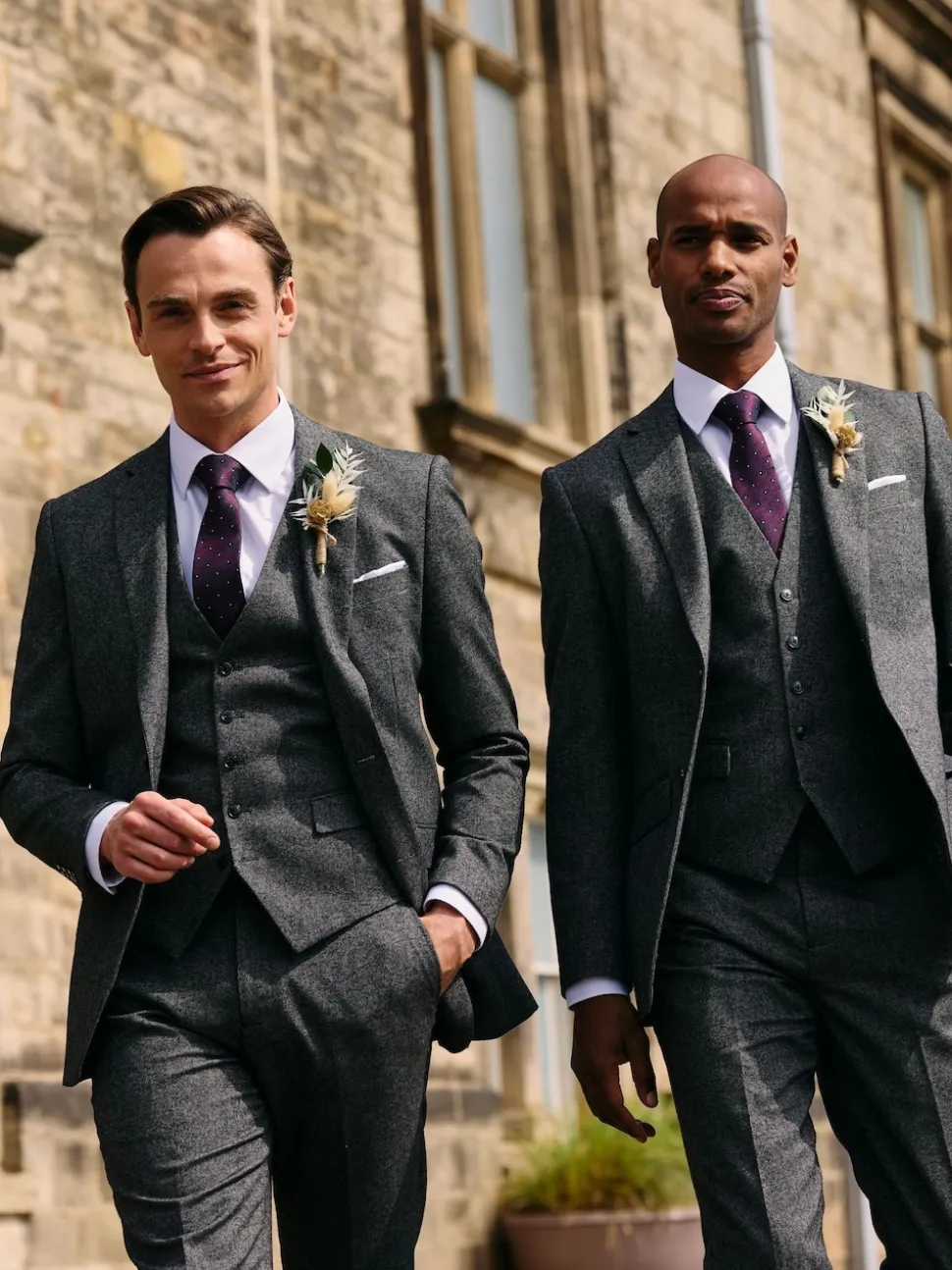 Skopes Grey Fox Tailored Fit Textured Suit Jacket