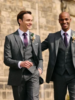 Skopes Grey Fox Tailored Fit Textured Suit Jacket