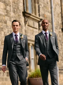 Skopes Grey Fox Tailored Fit Textured Suit Jacket