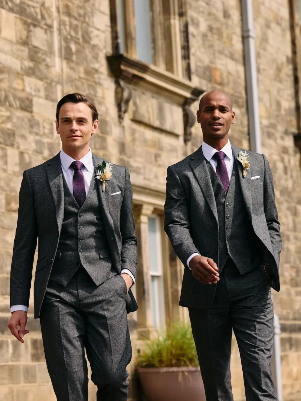 Skopes Grey Fox Tailored Fit Textured Suit Jacket