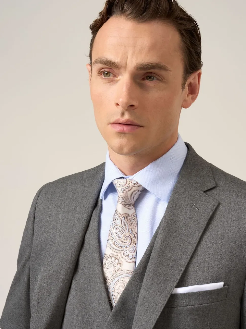 Skopes Grey Liston Tailored Fit Flannel Suit Jacket