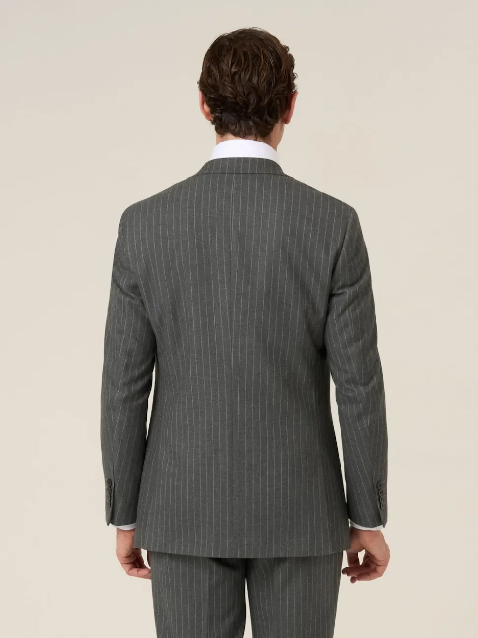 Skopes Grey Single Breasted Cassius Tailored Fit Stripe Suit Jacket