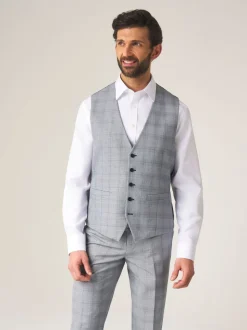 Skopes Grey Single Breasted Double Breasted Scoop Anello Suit Waistcoat