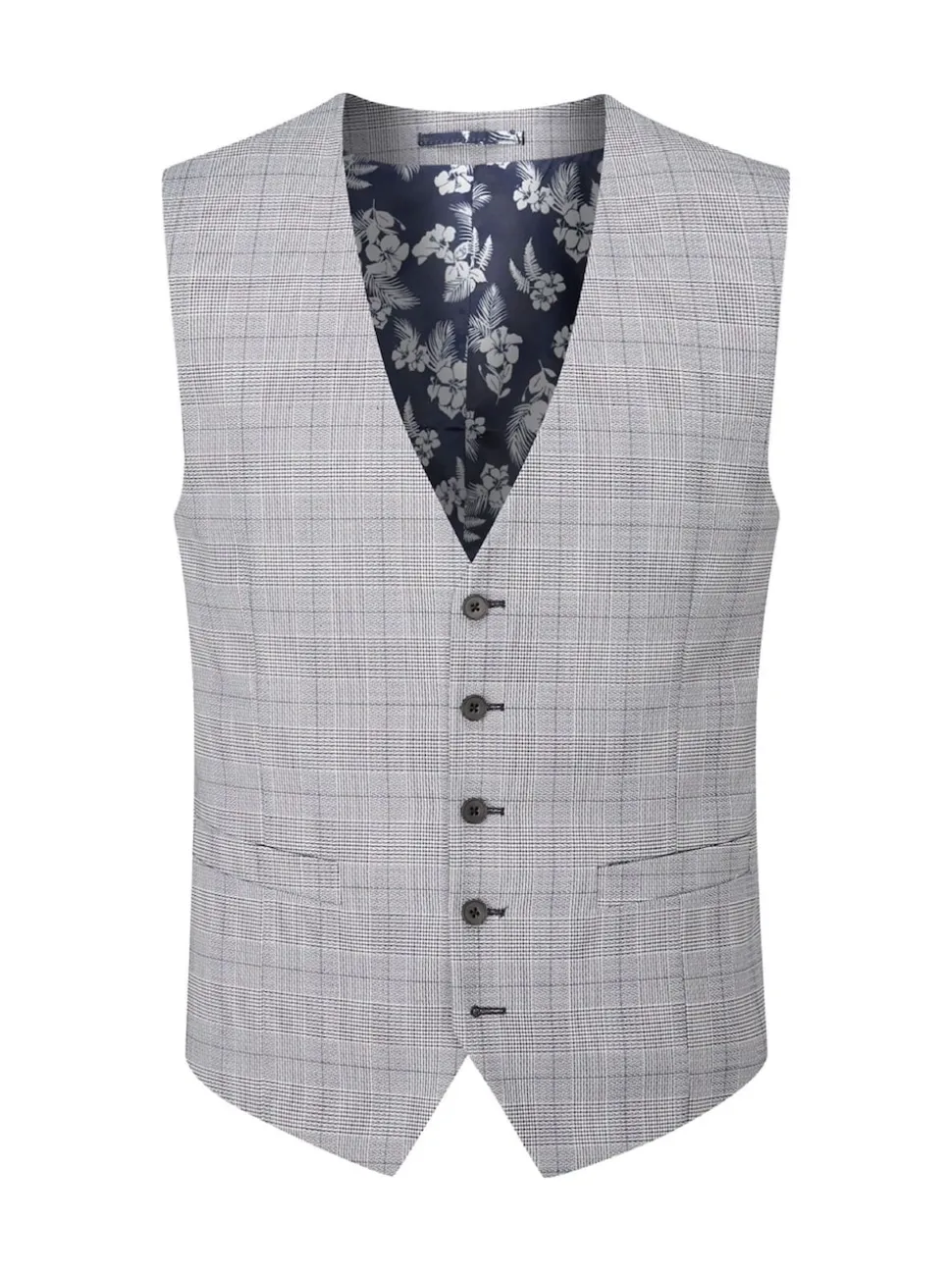 Skopes Grey Single Breasted Double Breasted Scoop Anello Suit Waistcoat