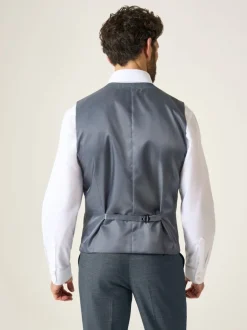 Skopes Grey Tailored Fit Self Check Anthony Suit Waistcoat