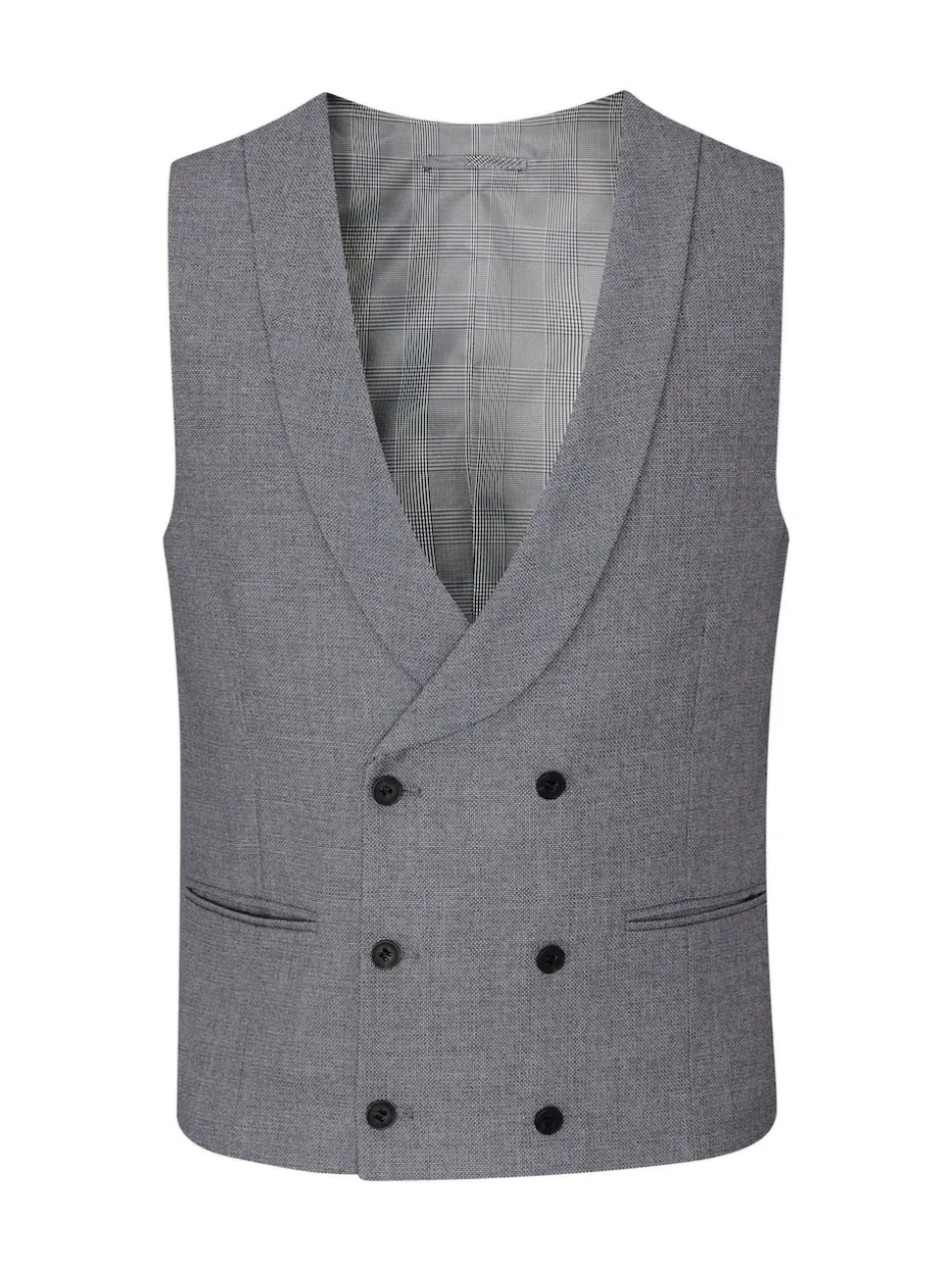 Skopes Light Grey Double Breasted Harcourt Single Breasted Tailored Fit Suit Waistcoat