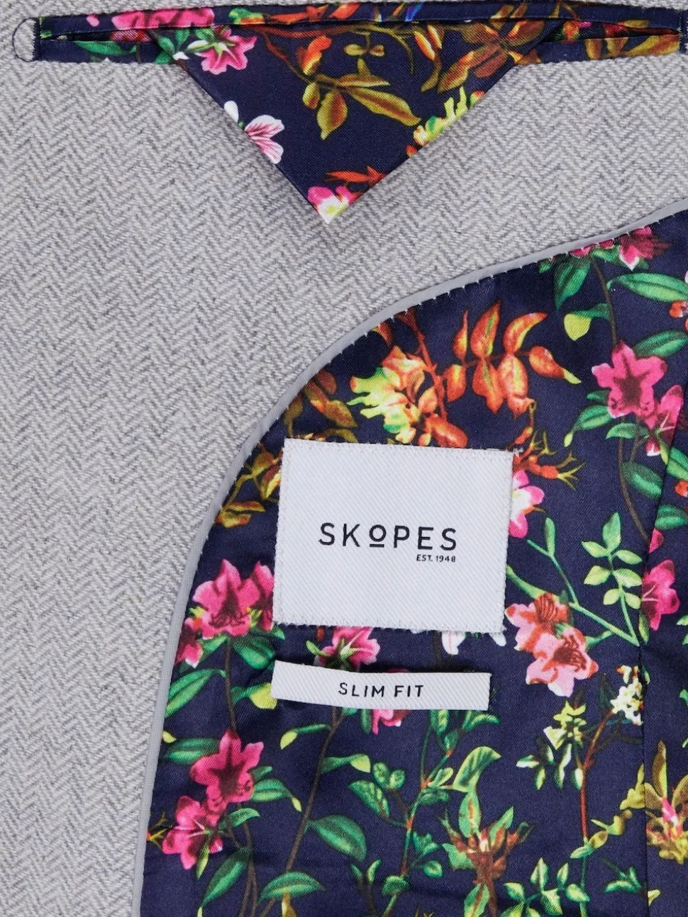 Skopes Light Grey Single Breasted Jude Tweed Tailored Fit Suit Jacket