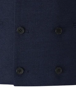 Skopes Navy Blue Double Breasted Harcourt Single Breasted Tailored Fit Suit Waistcoat
