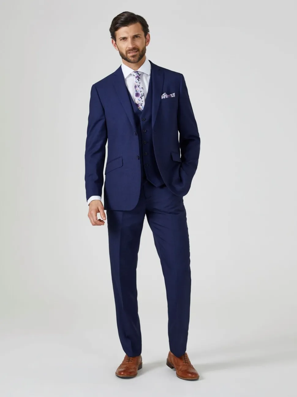Skopes Navy Blue Tailored Fit Harcourt Suit Trousers