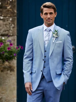 Skopes Sky Blue Redding Tailored Fit Suit Waistcoat
