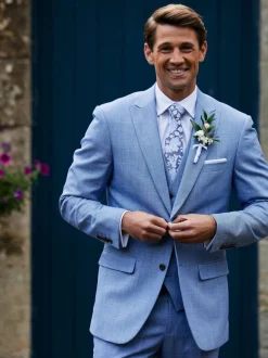 Skopes Sky Blue Redding Tailored Fit Suit Waistcoat