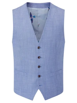 Skopes Sky Blue Redding Tailored Fit Suit Waistcoat