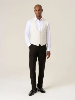 Skopes White Bogart Scoop Suit Waistcoat