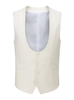 Skopes White Bogart Scoop Suit Waistcoat