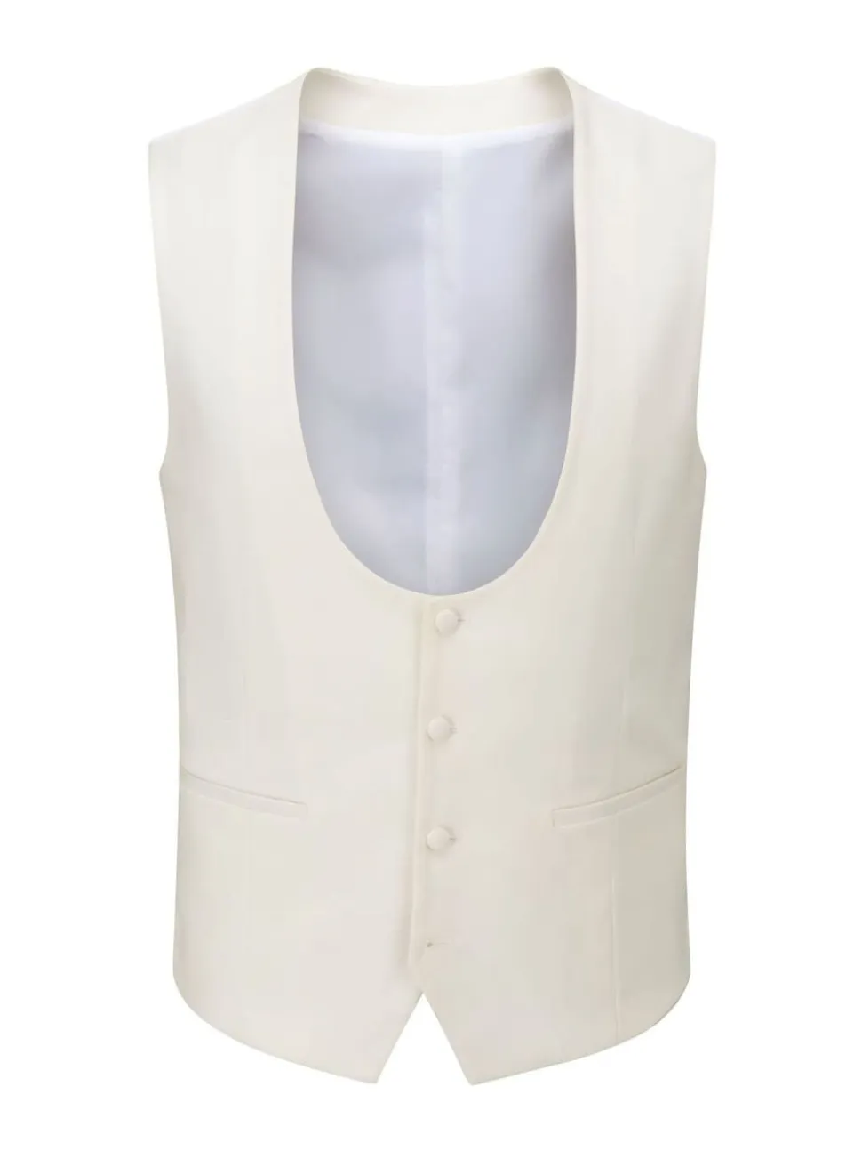 Skopes White Bogart Scoop Suit Waistcoat