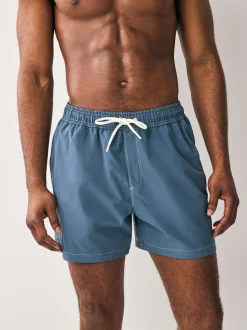 Slate Blue Contrast Stitch Swim Shorts