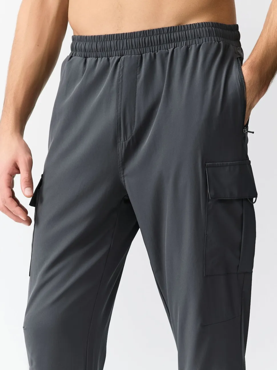 Slate Grey Active Cargo Gym Joggers