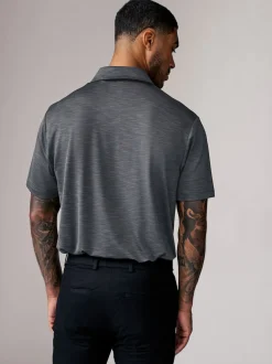 Slate Grey Active Golf Mesh Training Polo Shirt