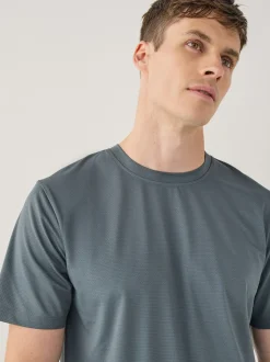 Slate Grey Active Gym Textured Training T-Shirt