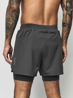 Slate Grey Active 2-In-1 Shorts