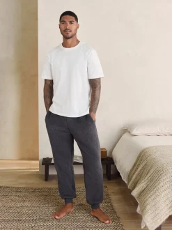 Slate Grey Borg Fleece Cuffed Joggers