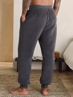 Slate Grey Borg Fleece Cuffed Joggers
