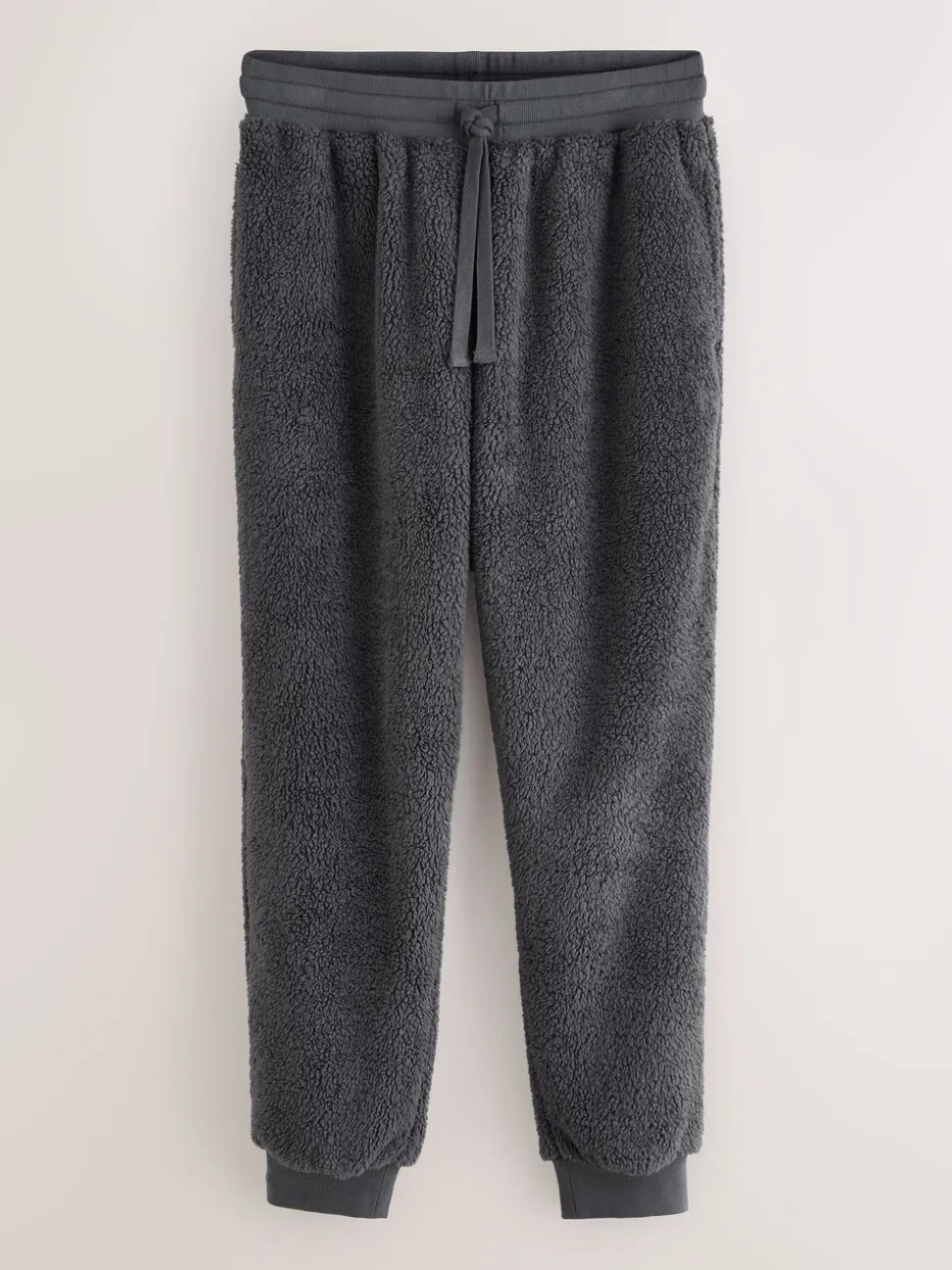 Slate Grey Borg Fleece Cuffed Joggers