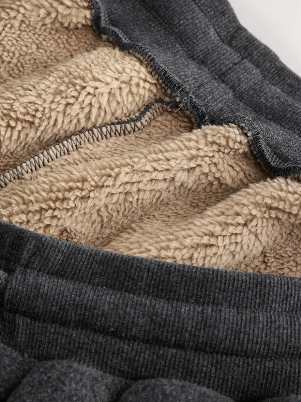 Slate Grey Borg Fleece Lined Cuffed Joggers