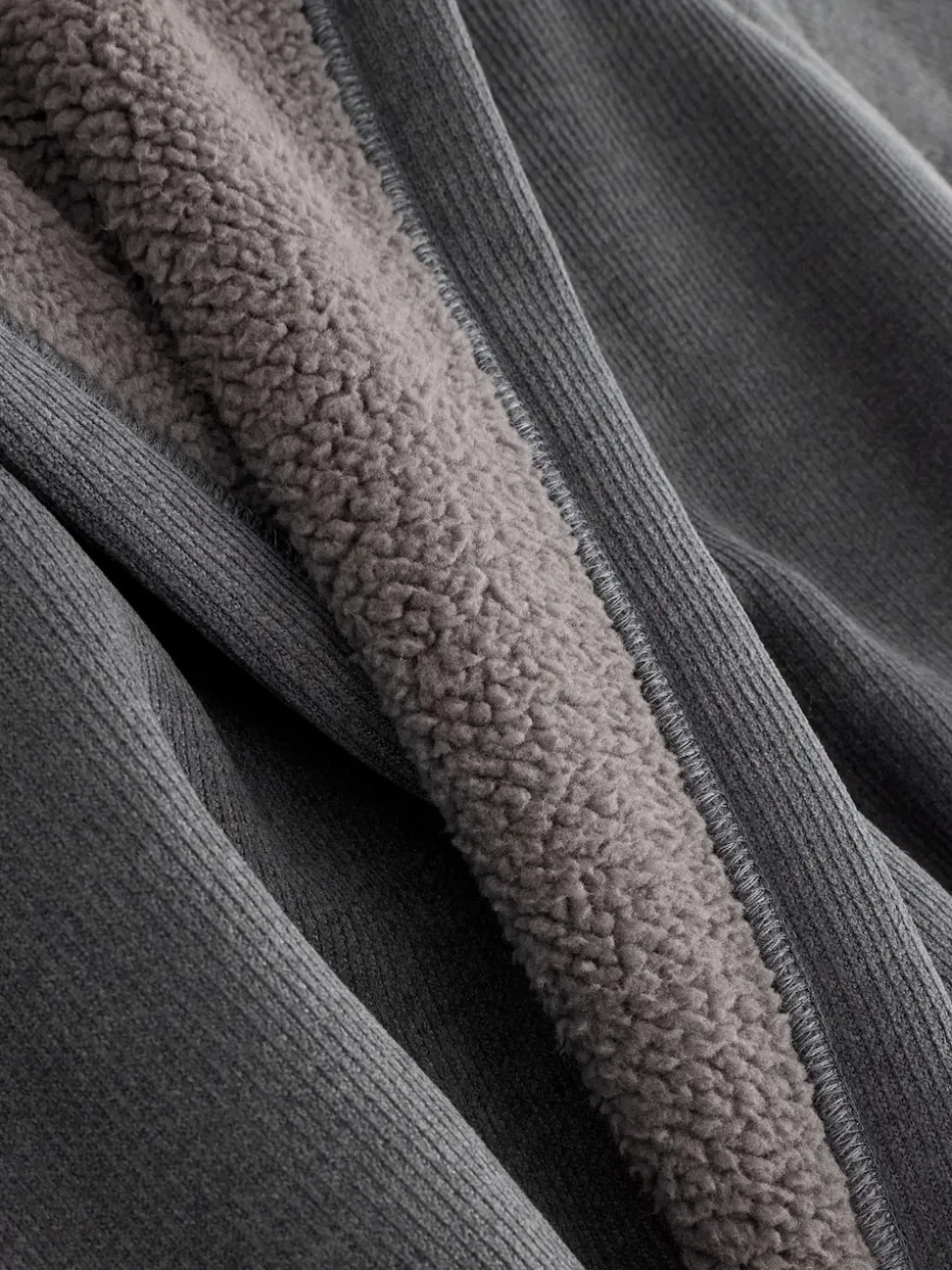 Slate Grey Corded Textured Dressing Gown