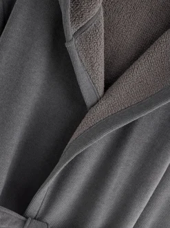 Slate Grey Corded Textured Dressing Gown