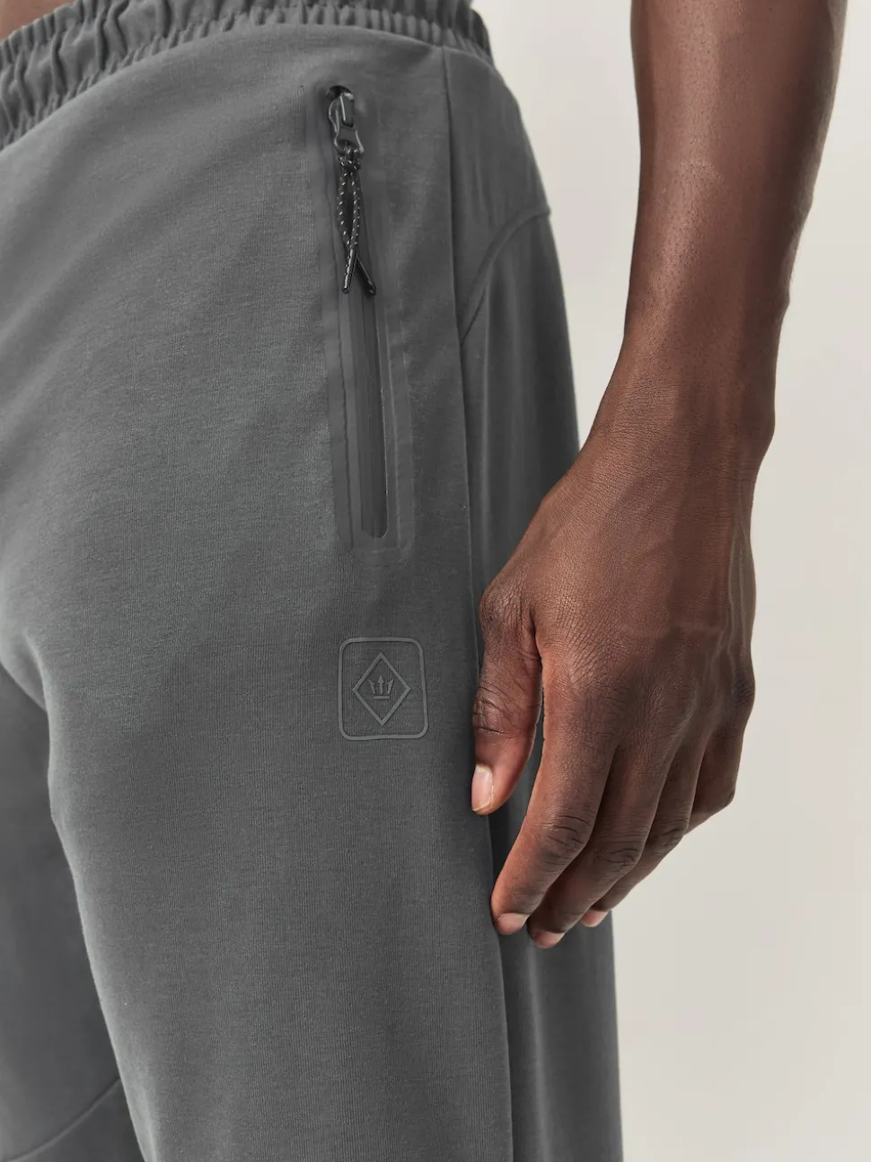 Slate Grey Interlock Soft Touch Cuffed Joggers