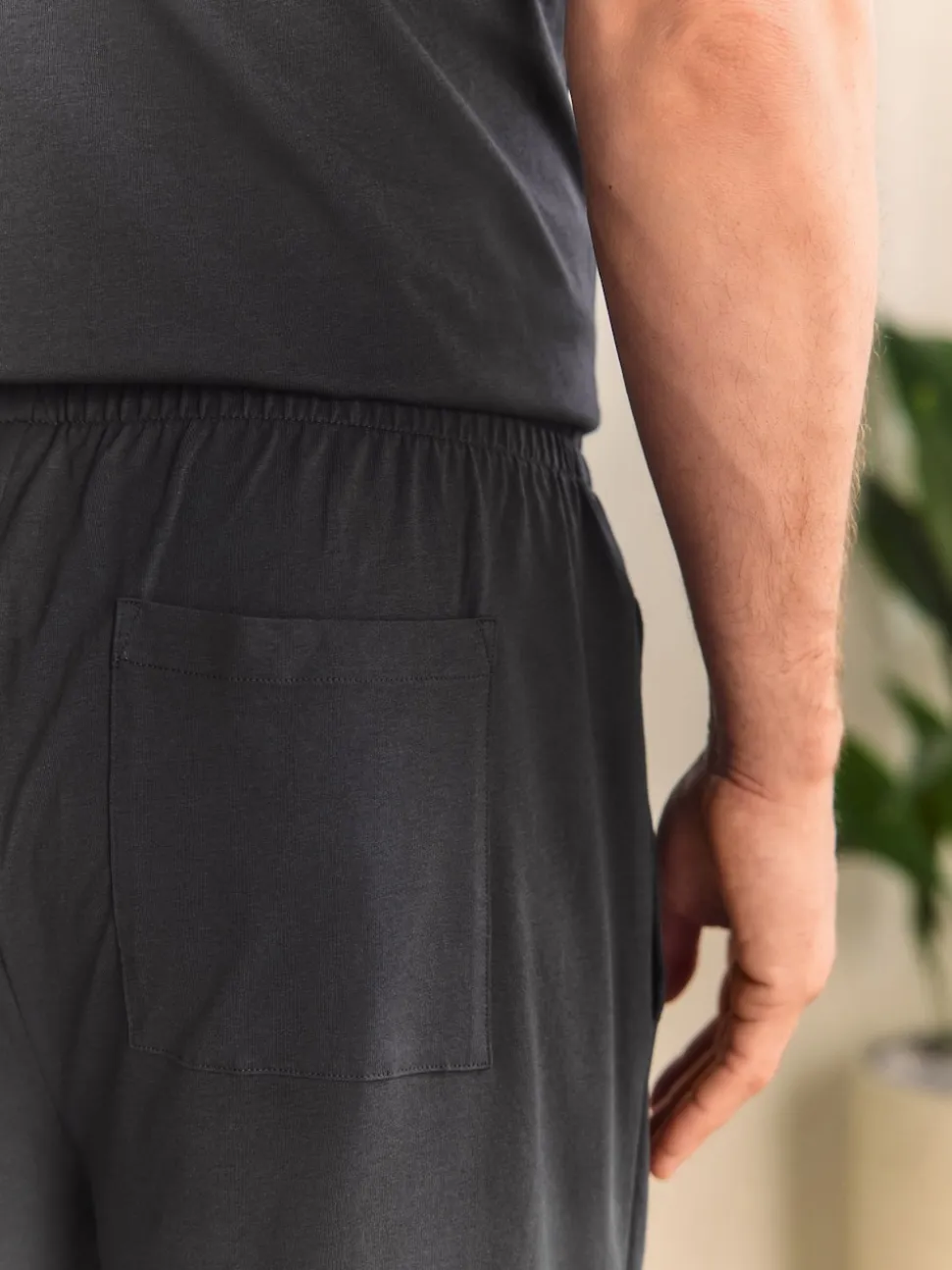 Slate Grey Jersey Long Pyjamas Set