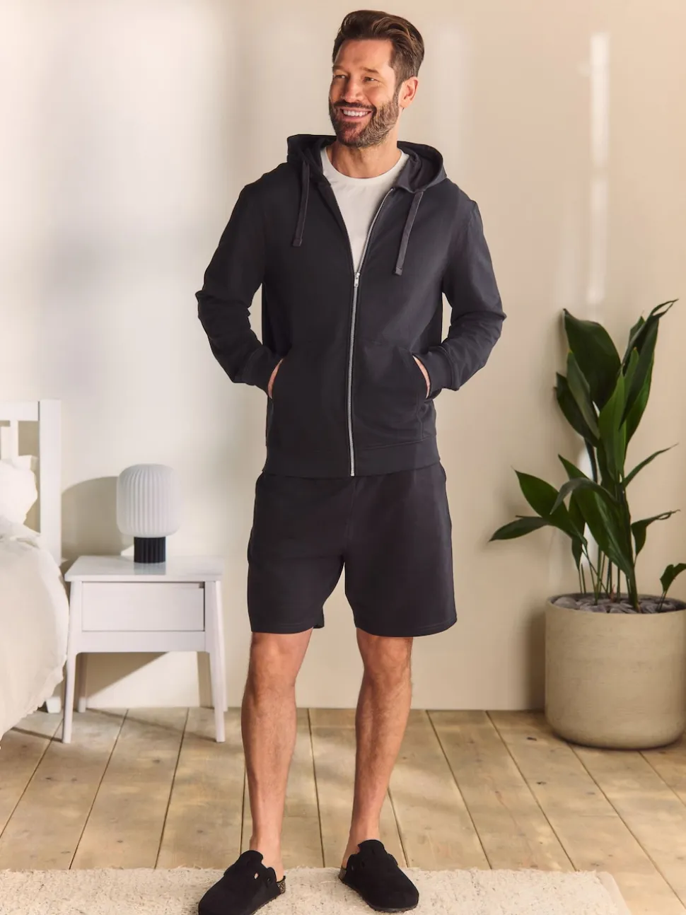 Slate Grey Lightweight Zip Up Hoodie