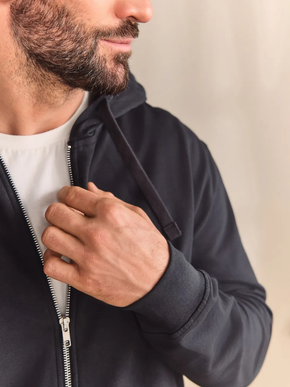 Slate Grey Lightweight Zip Up Hoodie