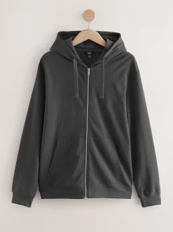 Slate Grey Lightweight Zip Up Hoodie