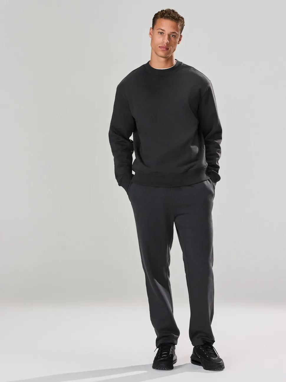 Slate Grey Regular Fit Heavyweight Cotton Rich Crew Neck Sweatshirt