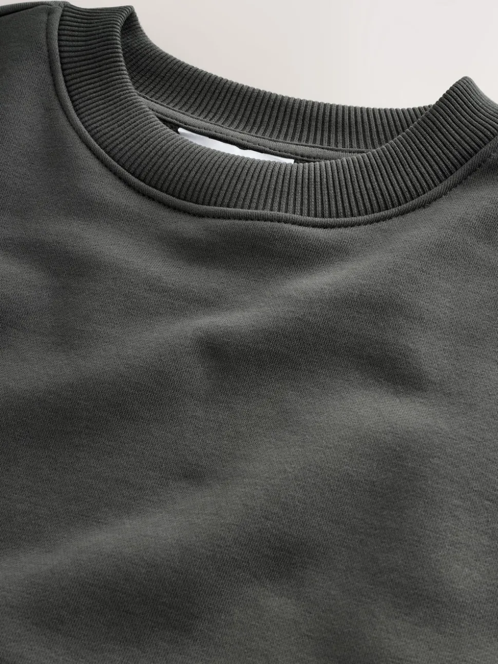 Slate Grey Regular Fit Heavyweight Cotton Rich Crew Neck Sweatshirt