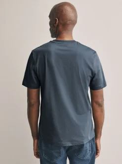 Slate Grey Regular Fit Signature SUPIMA® Cotton Crew Neck T-Shirt