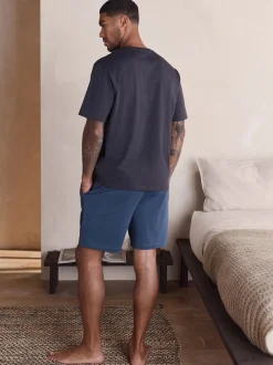 Slate Grey Short Sleeve Jersey Pyjamas Set