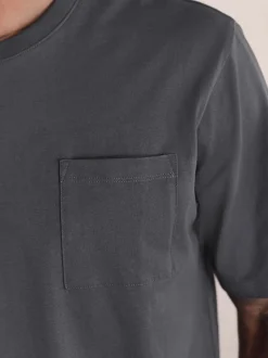 Slate Grey Short Sleeve Jersey Pyjamas Set