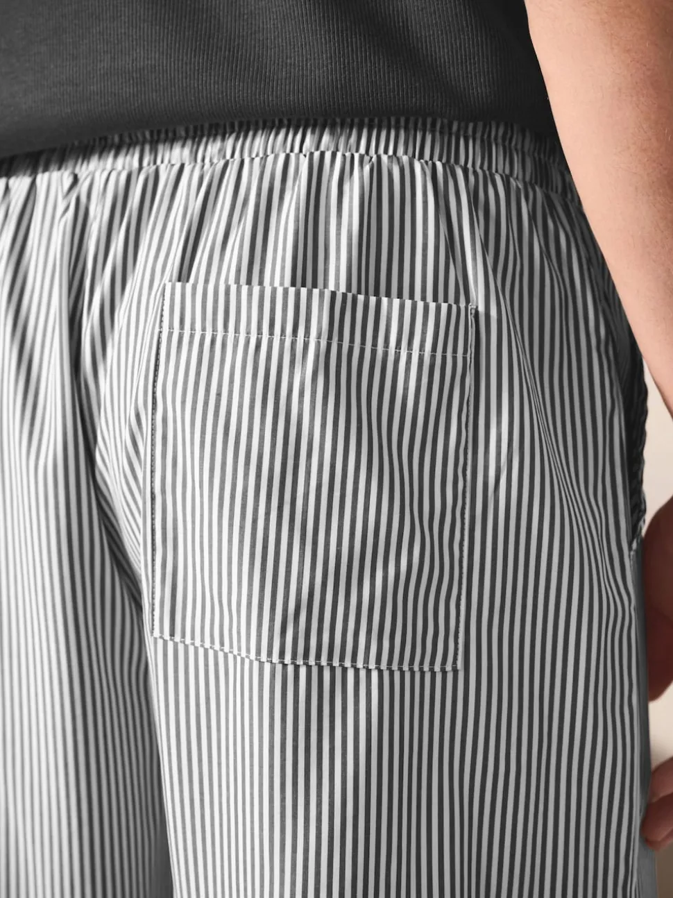 Slate Grey Signature Woven Striped Short Sleeve Pyjamas Set