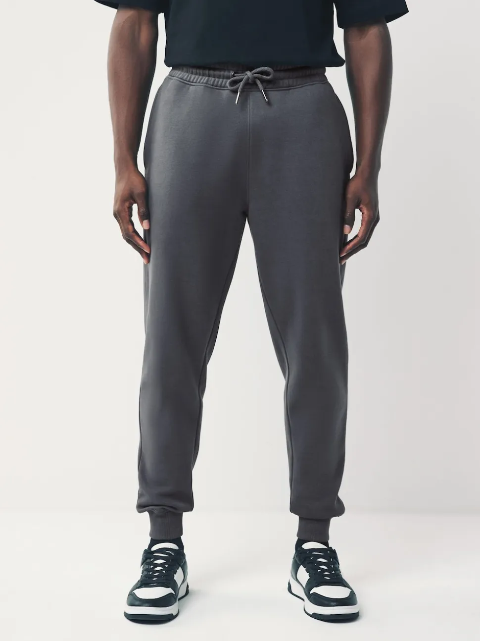 Slate Grey Slim Fit Slim Fit Brushback Heavyweight Joggers